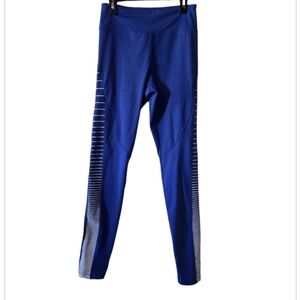 Forever 21 Blue Leggings Stripe Workout Pants Ombre Yoga Skinny Stretch Gym Run